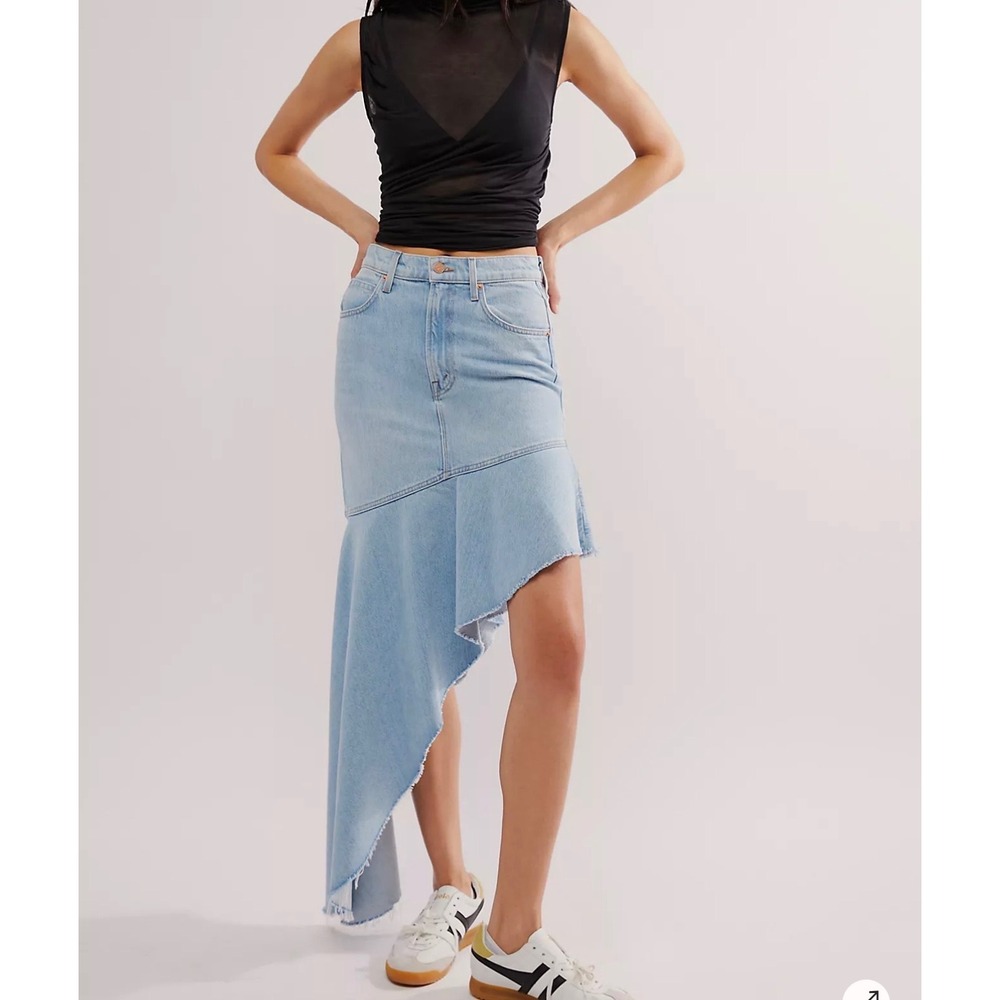 Snacks Mother Crinkle Cut Skirt Sweet and Sour 26 denim Y2K boho indie sleeze